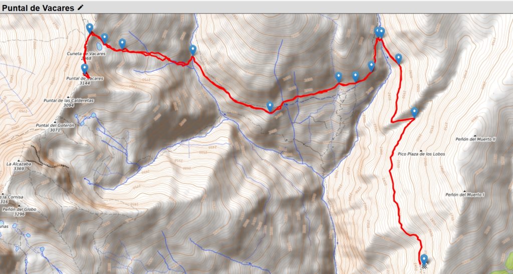 Ruta Puntal de Vacares desde Acequia de Bérchules